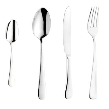 Imagem de Jogo de Faqueiro 24 Peças em Aço Inox, 6 Facas 23cm, 6 Garfos, 6 Colheres de Mesa, 6 Colheres de Sobremesa 13,5cm