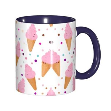 Imagem de Zeraoke Canecas de café criativas impressas em cones de sorvete, personalizadas, presente para a família, tamanho de 325 ml, unissex