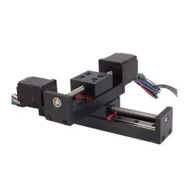Imagem de Mini trilho de mesa deslizante tipo T trilho linear estágio 50-300 mm curso Nema11 motor de passo 28 mm para impressora XYZ Axis CNC 3D (Xy Stroke 200 mm, passo de 6 mm)