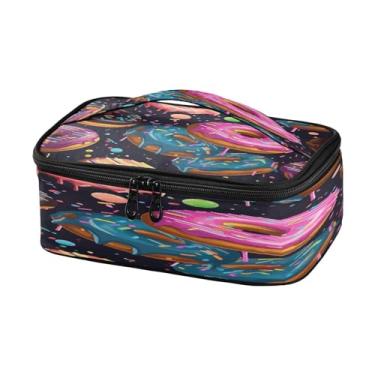 Imagem de Wassud Lancheira pequena de desenho animado Donuts, mini bolsa térmica portátil com alça para escritório, praia, viagens