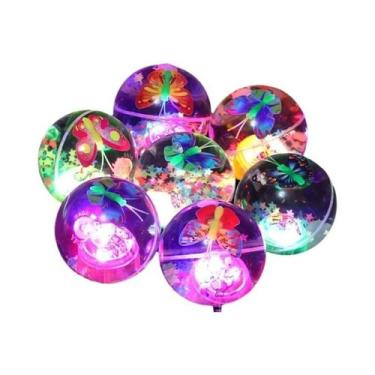 Imagem de Bola Colorida LED Piscante E Saltitante Para Crianças, Brinquedo Elást
