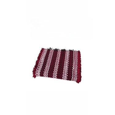 Imagem de Jogo de Tapete Cozinha Kit 3 Peças 2 Tapetes 1 Passadeira(Bordô)