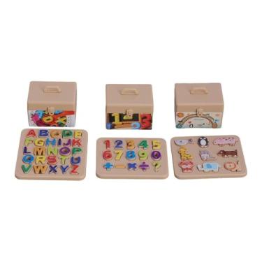 Imagem de Yunhgft Quebra-cabeça de Letras E Números para Casa de Bonecas em Escala 1:12, com Números E Decoração de Animais para Paisagens em Miniatura, Ideal para Meni, com caixa de armazenamento