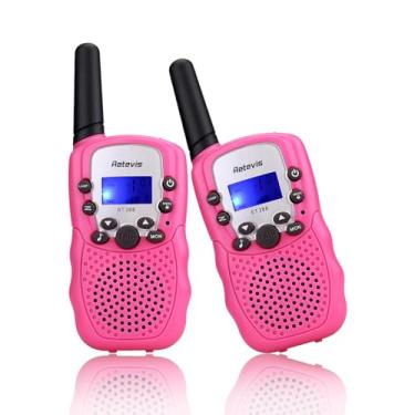 Imagem de Retevis RT-388 Kids Walkie Talkies for Girls Boys,6-12 Year Old Kids' Toys,22 CH LCD Flashlight,Christmas Halloween Gifts,Camping Outdoor(Pink,2 Pack)