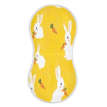 Imagem de xigua Conjunto de 1 panos de musselina de coelho branco fofos, panos de arroto super macios e absorventes, roupas de arroto de algodão, presente de chá para recém-nascidos, bebês meninas e meninos