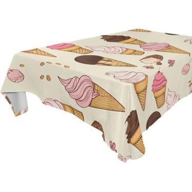 Imagem de Burbuja Toalha de mesa de sorvete, toalha de mesa quadrada anti-rugas grossa para decoração de jantar, cozinha, festa, 137 x 137 cm