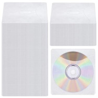 Imagem de 300 peças de capas de CD e DVD, capa de plástico dupla face para fichários de armazenamento de CD e DVD, suporte de disco para substituição de proteção