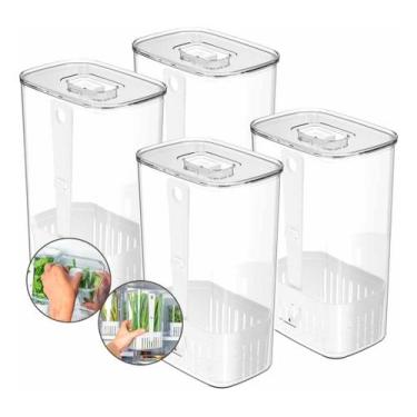 Imagem de 4 Organizador De Tempero Ou Cesto Escorredor Transparente 2,3l