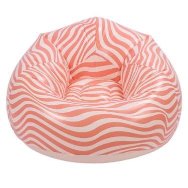 Imagem de Zerodis Cadeira Inflável, Sacos de Feijão Design Ergonômico Minimalismo Sofá Inflável de Saco de Feijão para Sala de Estar Interna e Externa Quarto Praia Piquenique Cadeira, Pvc Leve e Portátil