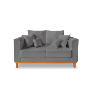 Imagem de Sofá de 2 Lugares Linho – Conforto e Elegância para Sua Sala de Estar (Cinza)