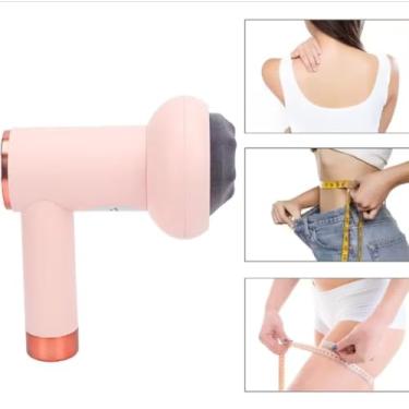 Imagem de Massageador Corporal Elétrico Portátil, Rosa, 5 Cabeças de Massagem, Sem Fio, para Drenagem Linfática, Redução de Medidas e Celulite