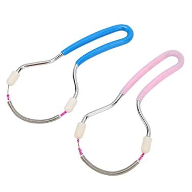 Imagem de Naroote Removedor de Pêlos Faciais de Primavera para Mulheres Depilador de Rosqueamento Portátil para Bochechas do Queixo do Lábio Superior, Aço Inoxidável e Plástico Adota, Azul e Rosa, 2 Peças de Depilador Facial, Adequado para Viagens de Mãe Namorada