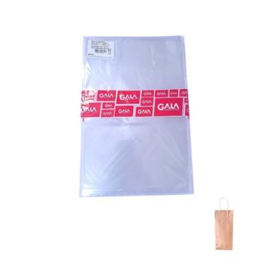 Imagem de Kit Saco De Presente Transparente 900 Incolor 20x29cm (250 unidades) + Sacola Para Presente Kraft para Garrafa 35x15x8cm (1000 unidades)