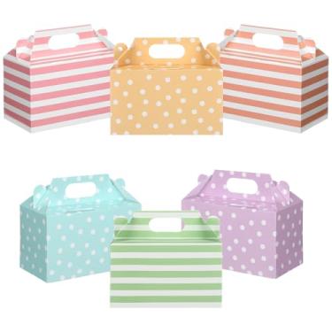 Imagem de Glenmal 24 caixas de presente de Páscoa de papel para presente de Páscoa, caixa de papelão, lembrancinha de festa, pequenos pontos de petisco, caixas com alça para festa de fim de ano, biscoitos