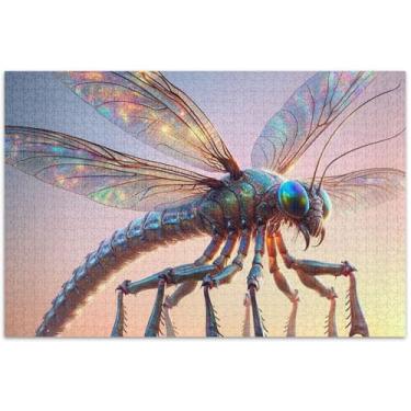 Imagem de Quebra-cabeça gigante de libélula para adultos, 500 peças, presentes de elefante branco, quebra-cabeças rígidos, engraçados, arte de brinquedo, pintura