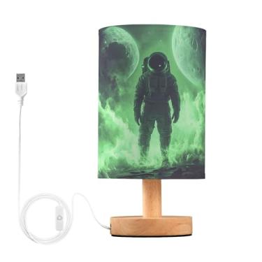 Imagem de Joisal Luz astronauta planeta alienígena para mesa de cabeceira, abajur agradável aos olhos, mini luminária de mesa, móveis de quarto