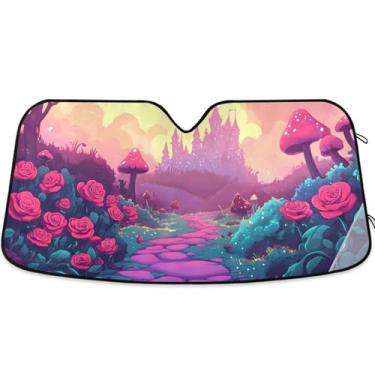 Imagem de Toldo de sol engraçado animal fofo para para-brisa de carro engraçado personalizado dobrável caminhão carro persianas para janelas dianteiras retrátil automotivo L, 144,8 cm x 80 cm