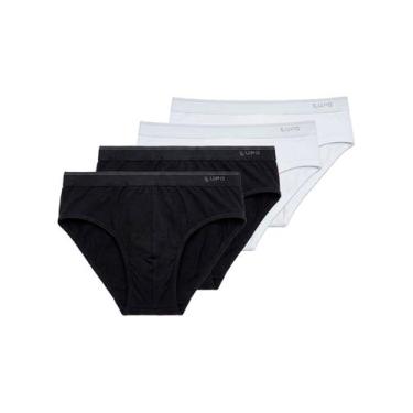 Imagem de Kit com 4 Cuecas Slip Lupo 485-003 Colorido, Preto, M