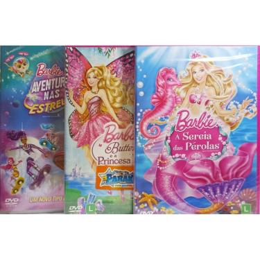 Imagem de Barbie  A Sereia Das Pérolas/Butterfly /Aventura Nas 3 DVDS