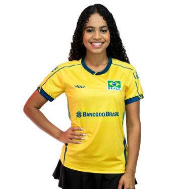 Imagem de Camisa de Vôlei Brasil 2025 Amarela Feminina-Feminino