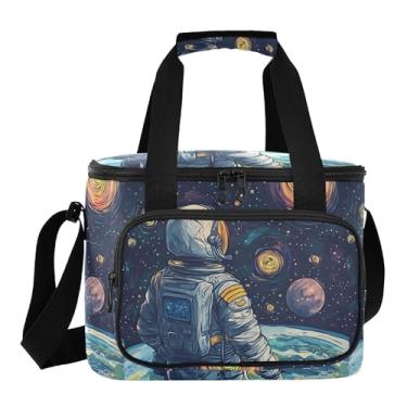 Imagem de Lancheira Astronaut Space Blue, bolsa térmica portátil, lancheira masculina para trabalho