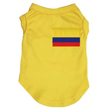 Imagem de Petitebella Camisa de cachorro com bandeira da Colômbia (Amarela, 2GG)