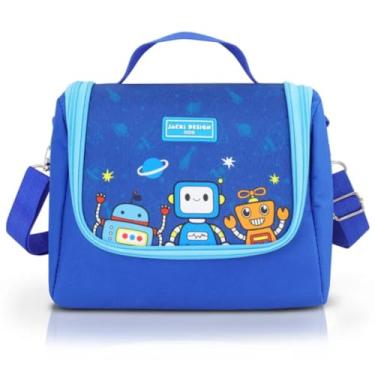 Imagem de Lancheira Térmica Infantil Jacki Design Amiguinhos - 4.752ml com Elástico Interno para Garrafa e Alças Ajustáveis (Robô Azul)