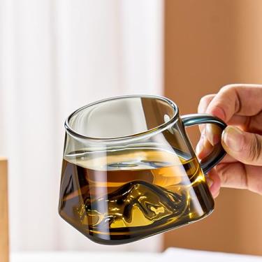Imagem de Xícara de chá de vidro com alça, caneca de cerveja pessoal transparente resistente ao calor, capacidade de 240 ml, largura de 8 cm