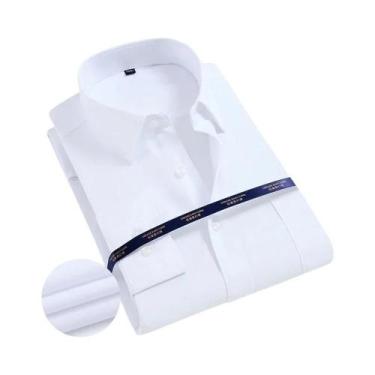 Imagem de Camisa Social Masculina Branca De Manga Longa Confortável Ajuste Padrã