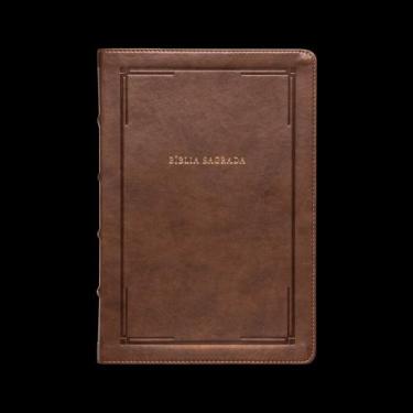 Imagem de Bíblia Slim NVI, Letra Grande, Couro-Soft Marrom, Luxo, Barroca - THOM