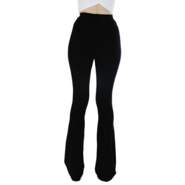 Imagem de Calça Flare Bandagem Preta Feminina - GG - BC BORA COLEGA SHOP