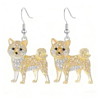 Imagem de OSCCI Adoráveis brincos de acrílico para filhotes de cachorro – Ganchos de liga durável, com tema de animal de estimação fofos, ótimos para roupas casuais e de festa, Acrílico, Sem pedra preciosa