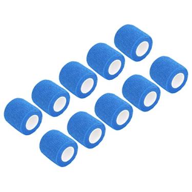 Imagem de ZJchao Bandagem Elástica Autoadesiva, Tecido Elástico Respirável Descartável de 10 Unidades para Alça de Máquina, Com Forte Aderência e Antiderrapante, para Curativo de Feridas de Fitness (BLUE)