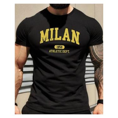 Imagem de Camiseta Masculina Milan Athletic Dept. - Algodão Durável, Estilo Vint