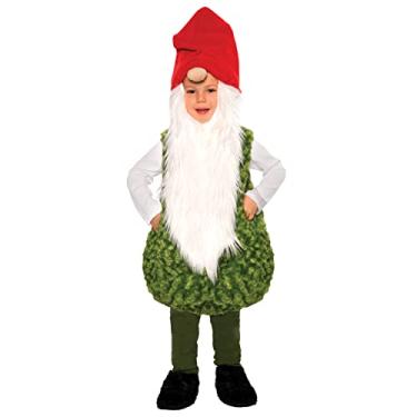 Imagem de UNDERWRAPS Garden Gnome Belly Baby -Charming Plush Swirl Fur Body & Hat for Kids, White Beard With Red Hat, Plush Gnome Costume for Boys, X-Large (4-6)