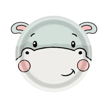 Imagem de Pratos De Papel Descartáveis De Animais Da Selva 10pcs Leão Tigre Elef