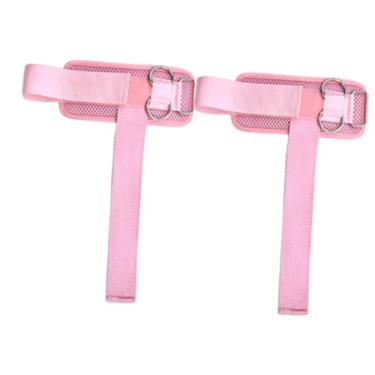 Imagem de UGPLM 2x Alças de Pulso para Levantamento de Peso com Argolas Duplas em D, Leves, para Homens e Mulheres, Equipamento de Fitness para Musculação, Rosa