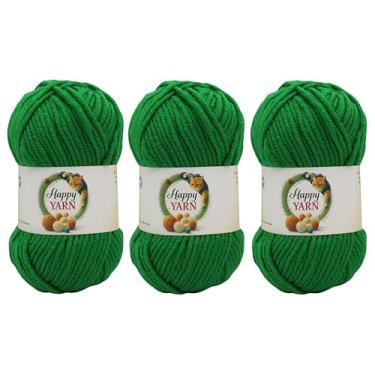 Imagem de Sunny Cat Happy Yarn, conjunto de 3 fios de lã, tricô e crochê, feito na Turquia (Emerald Mint 74246)
