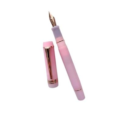 Imagem de ONECMN Caneta-tinteiro acrílica limão ponta longa faca bonita mármore âmbar caneta de tinta escrita escritório negócios novo (14)