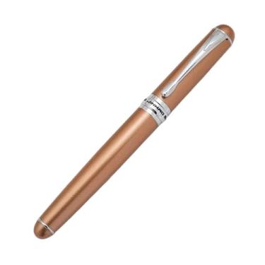 Imagem de FUKUZL Caneta-tinteiro com clipe de metal completo, canetas luxuosas, presente de estudante, papelaria, material escolar, canetas para escrever (ouro rosa)