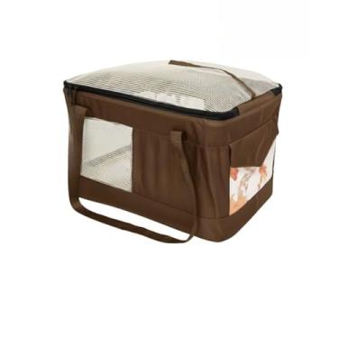 Imagem de Bolsa de Transporte Aéreo para Pets – Aprovada para Cabine de Avião, Resistente e Ventilada para Cães e Gatos(Marrom)
