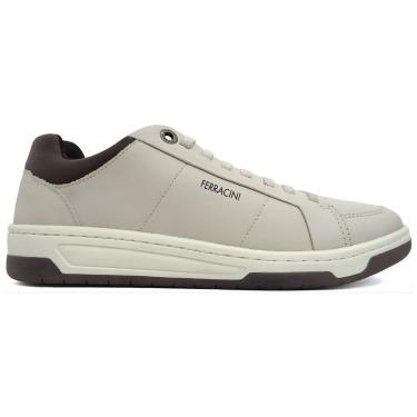 Imagem de Tênis Sapatênis Ferracini Dubay Vox Couro Masculino Bege-Masculino
