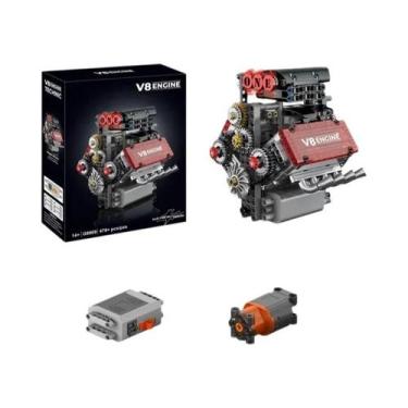 Imagem de Modelo De Blocos De Montar Motorizado V8 Para Adultos Com 478 Peças, P