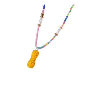 Imagem de ZShireeyBlackey Colar de contas coloridas com inicial para mulheres, colar de letras de bolhas personalizado com miçangas para meninas, gargantilhas boêmias, joias e presentes, Resina, Sem Pedra