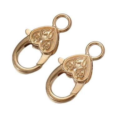 Imagem de 10 peças fechos lagosta de coração para fazer joias faça você mesmo - 