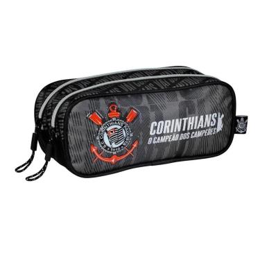 Imagem de Estojo Escolar Duplo 2 divisórias futebol Corinthians Timão 14606-Unissex