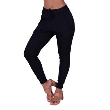 Imagem de Calça Jogger Canelada Inverno Feminina Comfy -c9 CALÇA VERA, Preto, G
