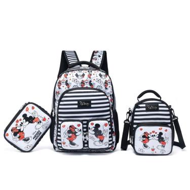 Imagem de Kit Mochila Disney Infantil Lancheira Estojo Mickey Minnie Escolar-Unissex