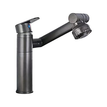 Imagem de Torneira de Cozinha com Rotação 1080 2 Modos Pulverização Mistura Água Quente e Fria Uma Mão Válvula Cerâmica Pulverizador Pia Banheiro