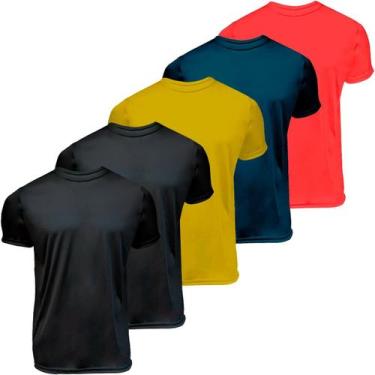 Imagem de Kit 5 camisas manga curta gola redonda Dryfit UV Plus Size - Garage 31